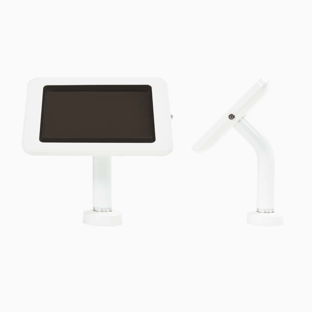 Samsung and Apple desk mounted tablet enclosure
