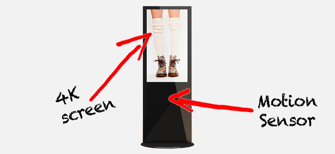 Beam Kiosk - Retail 4K Digital Signage Advertsing Kiosk Intelligent Kiosk's Beam Retail 4K Digital Signage Advertsing Kiosk in Black