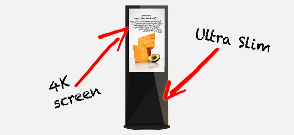 Exhibition Conference Digital Signage Advertsing Blade 4K Advertsing Kiosk for Hire or Rental Intelligent Kiosk's Black Exhibition Conference Digital Signage Advertsing Blade 4K Advertsing Kiosk for Hire or Rental