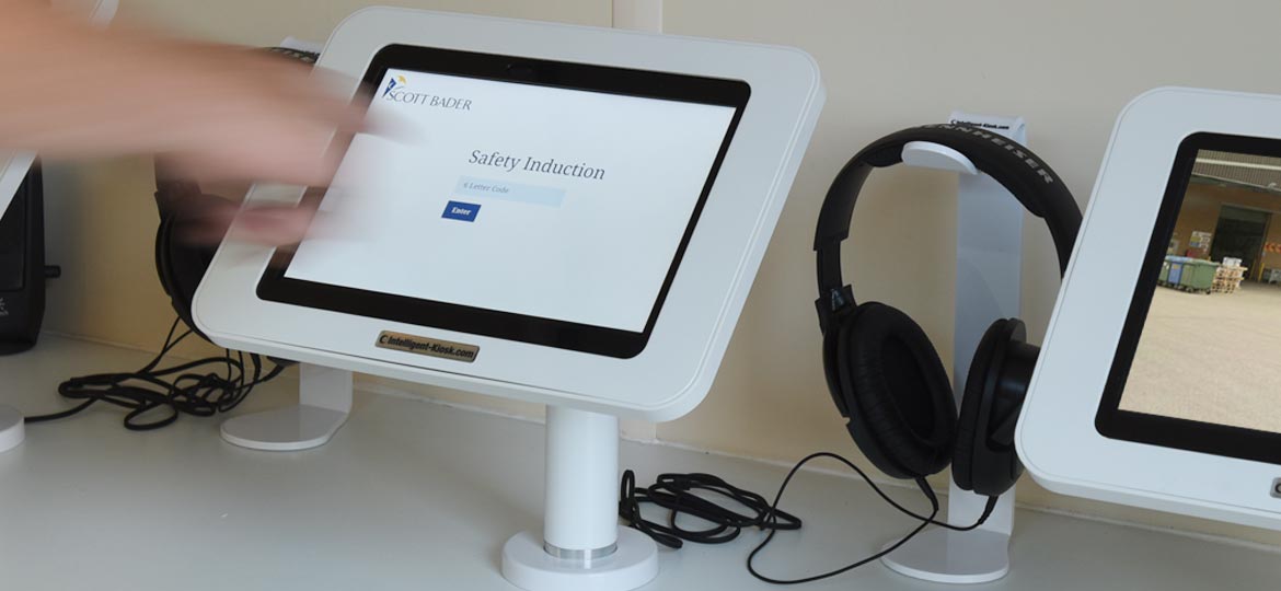 Intelligent Kiosk manufactors and develops bespoke Health and Safety Contractor Software Induction Kiosk Installation of our Health and Safety Contractor Induction Kiosk